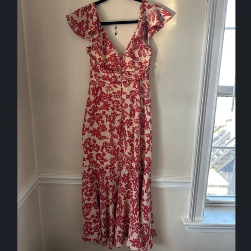 Red Floral Wedding Guest Dress